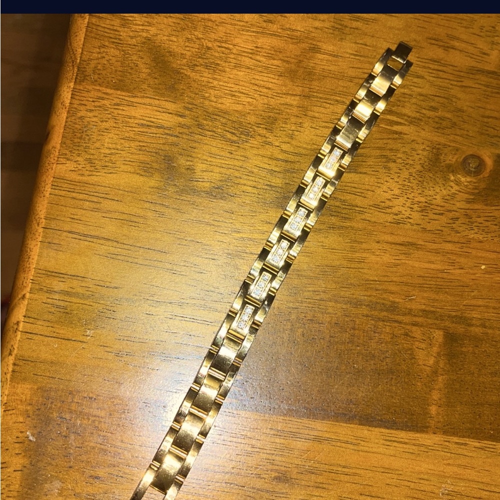 Gold mens citizen crystal bracelet